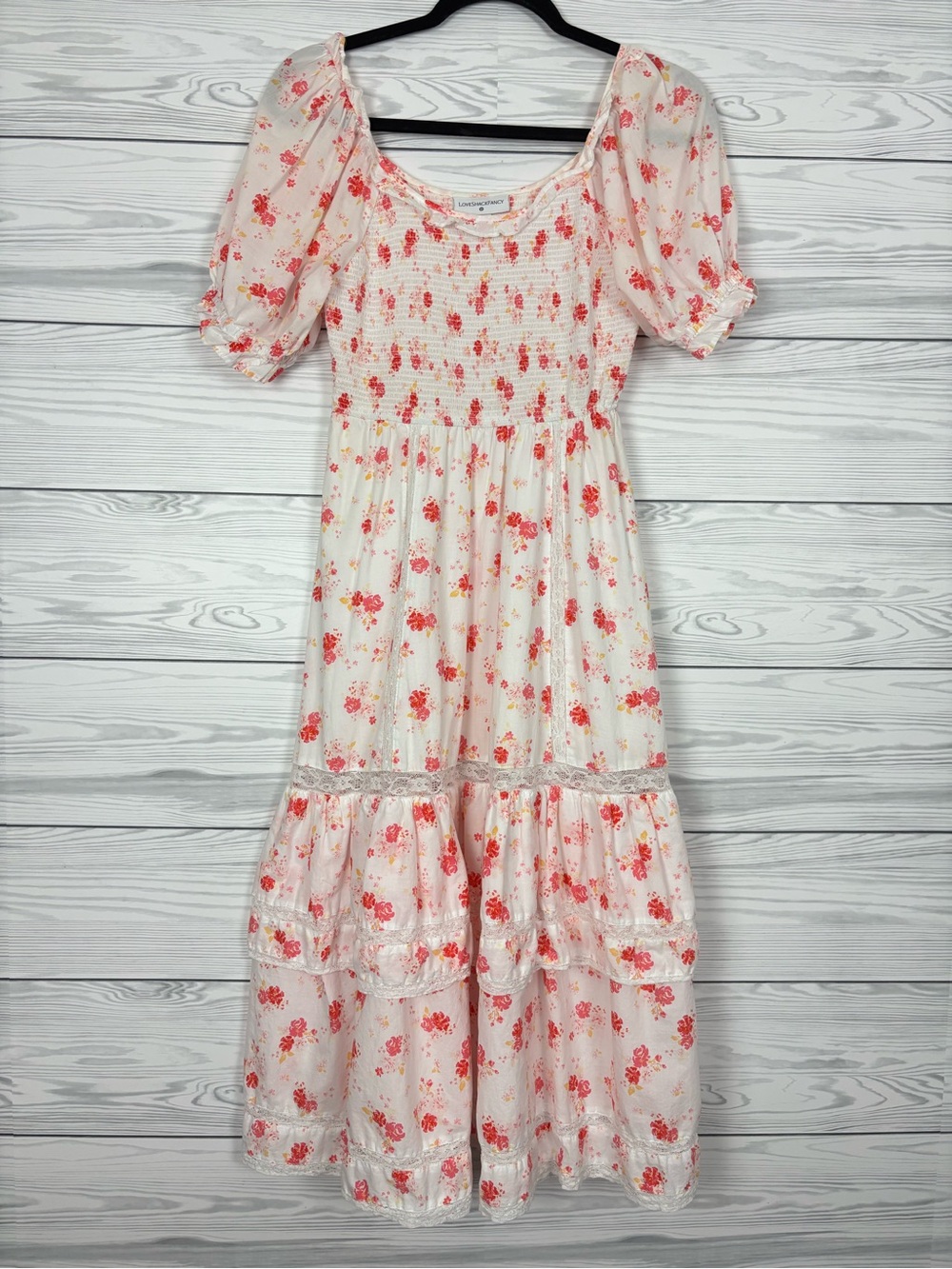 LoveShackFancy X Target Cosette smocked bodice floral midi dress XS - Picture 2 of 6